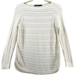 Lauren Ralph Lauren Boatneck Cable Knit Sweater In Ivory Size XXL Classic Layer